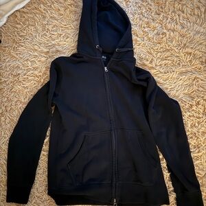 uniqlo navy blue zip up hoodie
